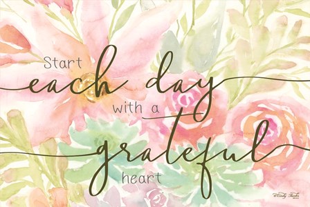 Floral Grateful Heart by Cindy Jacobs art print