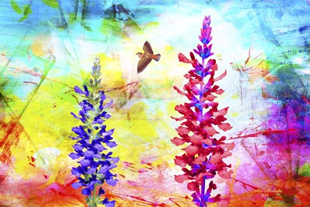 Nature Bird And Flowers 2 by Ata Alishahi art print